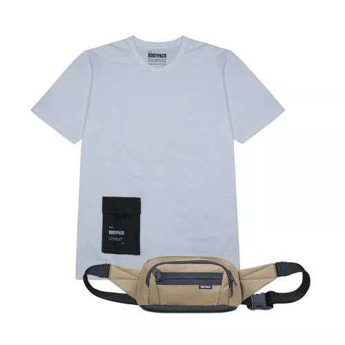 Bodypack Atlantic 2.0 Waist Bag Khaki + Bodypack Gladwin T-Shirt Off White
