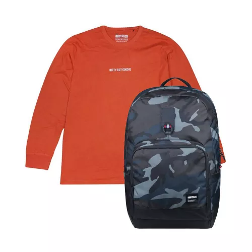 Bodypack Flyker Backpack Black + Bodypack Riffle T-Shirt Orange