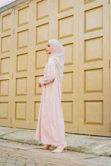 Cotton Dress Midi - Nude Pink