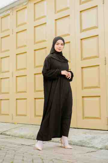Cotton Dress Long - Black
