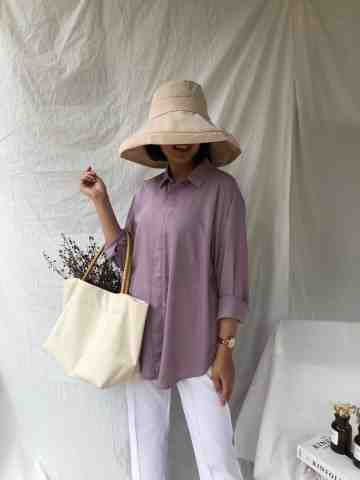 Oversized Shirt Basic - Soft Lilac