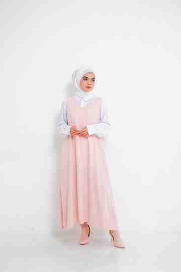 Overall dress- Nude Pink