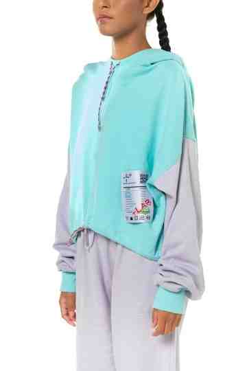 Tidy Cropped Hoodie Lilac Mint