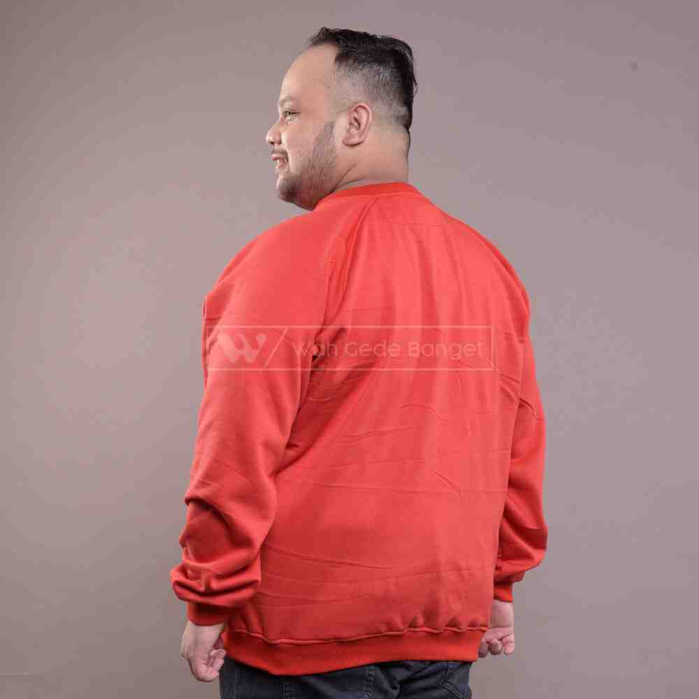 Sweater Pria Jumbo Big Size Ukuran Besar WGB CREWNECK BASIC RED