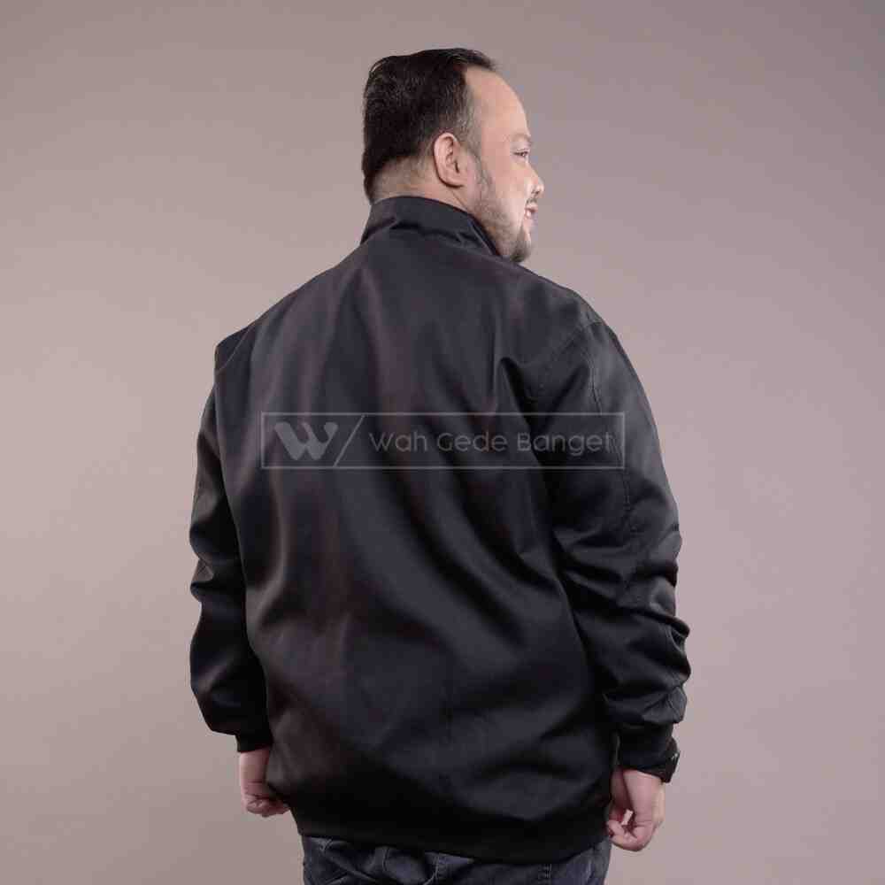 Jacket Harrington Pria Jumbo Big Size Cowok Ukuran Besar XL XXXL Black