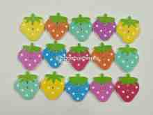 Kancing Strawberry Wooden Button