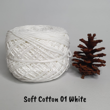 Benang Rajut Soft Cotton Plain - Big Ply - SCB Polos 01 White