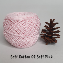 Benang Rajut Soft Cotton Plain - Big Ply - SCB Polos 02 Soft Pink