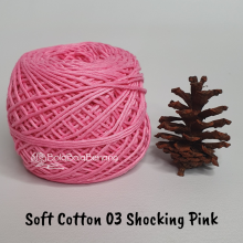 Benang Rajut Soft Cotton Plain - Big Ply - SCB Polos 03 Shocking Pink