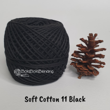 Benang Rajut Soft Cotton Plain - Big Ply - SCB Polos 11 Black