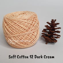 Benang Rajut Soft Cotton Plain - Big Ply - SCB Polos 12 Dark Cream