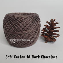 Benang Rajut Soft Cotton Plain - Big Ply - SCB Polos 16 Dark Chocolate