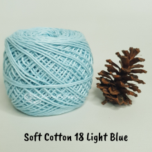 Benang Rajut Soft Cotton Plain - Big Ply - SCB Polos 18 Light Blue