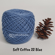 Benang Rajut Soft Cotton Plain - Big Ply - SCB Polos 22 Blue