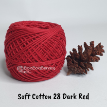 Benang Rajut Soft Cotton Plain - Big Ply - SCB Polos 28 Dark Red