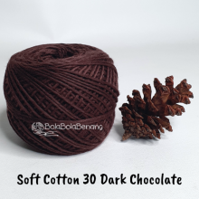 Benang Rajut Soft Cotton Plain - Big Ply - SCB Polos 30 Dark Chocolate