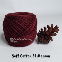 Benang Rajut Soft Cotton Plain - Big Ply - SCB Polos 31 Maroon