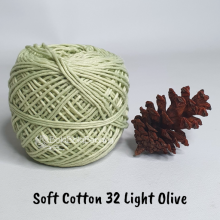 Benang Rajut Soft Cotton Plain - Big Ply - SCB Polos 32 Light Olive