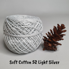 Benang Rajut Soft Cotton Plain - Big Ply - SCB Polos 52 Light Silver