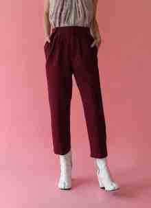 Origami Pants in maroon ( XS only)