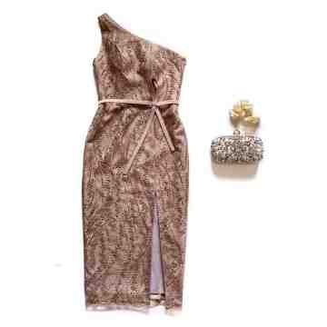 TITHONIA DRESS -DUSTY  BROWN image