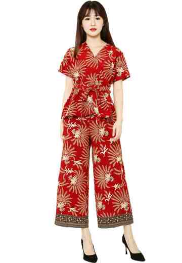 Blouse Kimono + Celana Kulot Motif Padhi Bara