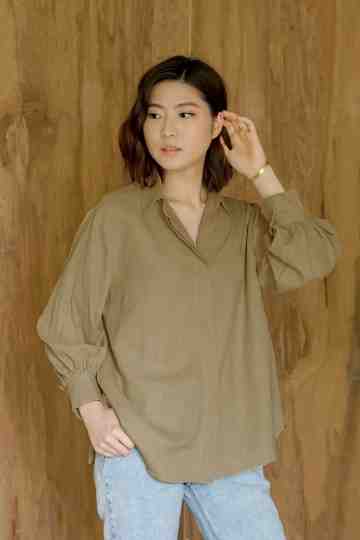 Dark Khaki Linen Shirt image