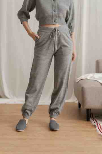Knit Jogger Pants in Misty Grey image