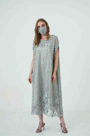 ICONS SEQUINED EMBCAPE KAFTAN