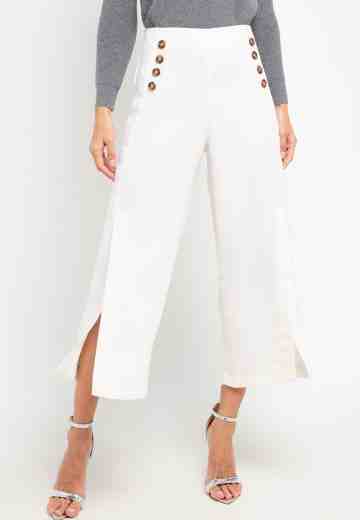 BUTTONED CULOTTES OFFWHITE