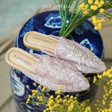 LACE LYNELLE MULES DANISA PINK