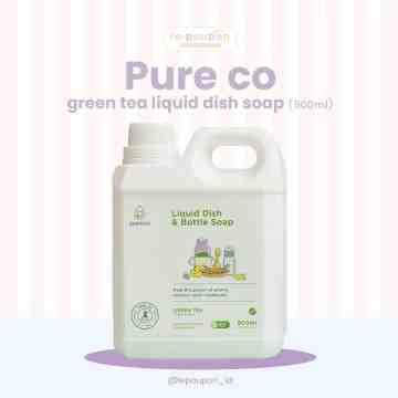 Pureco Liquid Dish and Bottle Soap Green Tea Reffil - 900ml