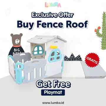Pagar Bayi / Baby Fence Playhouse Type Roof + Playmat Antibakterial