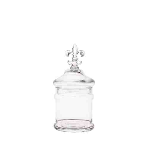 Lumikasa Glass Jar with Fleur De Lis Top Small