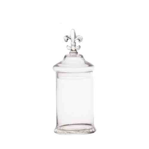 Lumikasa Glass Jar with Fleur De Lis Top Medium