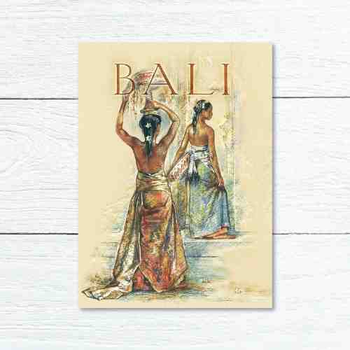 Old East Indies Greeting Card Bali Girl 2