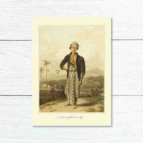Old East Indies Greeting Card A Javan of the Lower Class