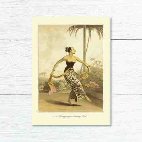 Old East Indies Greeting Card A Ronggeng or dancing Girl