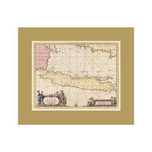 Old East Indies Java Island - Year 1657 Cardboard Frame