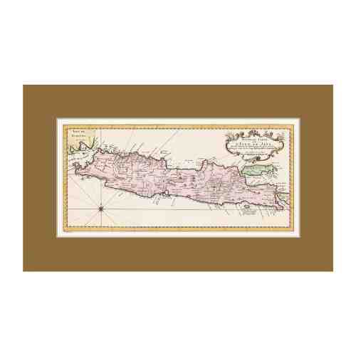 Lumikasa Art Nouvelle Carte De L’Isle De Java Cardboard Frame