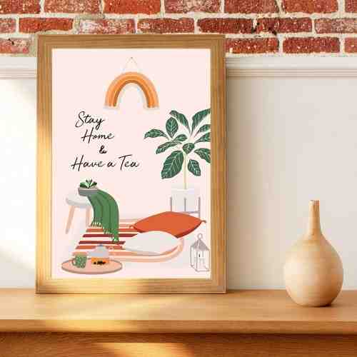 Harriet and Co Cozy Home Wall Art - STAY HOME AND HAVE A TEA