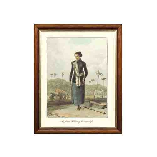 Old East Indies Frame Javanese Woman - Year 1817