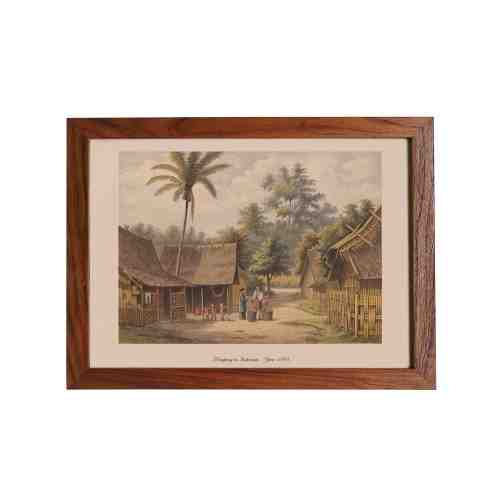 Old East Indies Frame Kampung In Indonesia