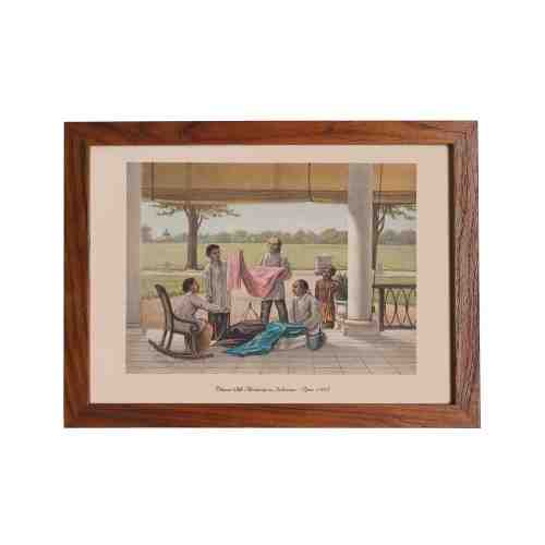 Old East Indies Frame Chinese Silk Merchants In Indonesia - Year 1883