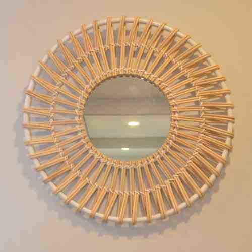 Nine Square Leal Round Mirror