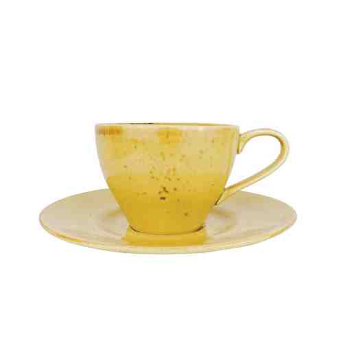 Lumikasa Nature Mustard Ceramic Tea Cup and Saucer