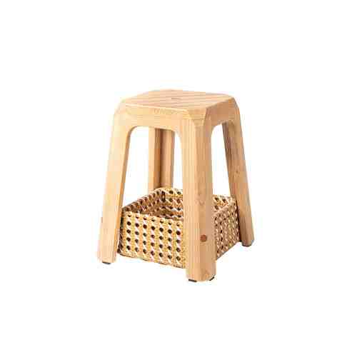 Every Collection BA Stool with Basket in Natural Matte