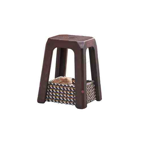Every Collection BA Stool with Basket in Walnut Matte