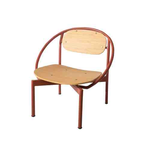 Every Collection LEHA Plywood Lounge Chair in Terracotta - Natural
