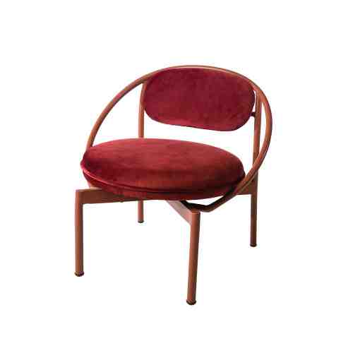 Every Collection LEHA Lounge Chair Upholstered in Terracotta - Velvet Wine